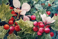 Watercolor Pink Poinsettia Moody Grunge Seamless Texture Product Image 1