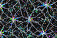 Iridescent Starburst Lattice - Holographic Holiday Mesh Art Product Image 1