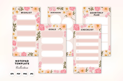 Printable Summer Floral Notepad Planner Template Set Product Image 1
