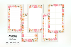 Printable Fresh Garden Floral Planner Notepad Template Set Product Image 1