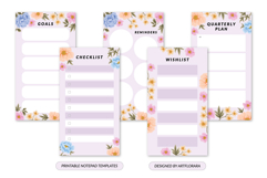 Printable Purple Bloom Floral Notepad &amp; Planner Collection Product Image 3