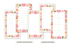 Printable Fresh Garden Floral Planner Notepad Template Set Product Image 3
