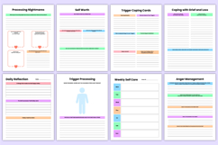 2026 PTSD &amp; Trauma Recovery Workbook Canva Templates Product Image 7