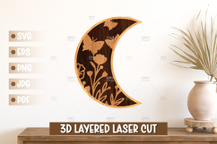3D Moon Wall Art SVG - Moon Laser cut, Baby Room Home Decor Product Image 1