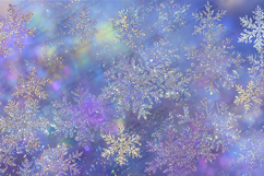 Iridescent Snowflake Art - Blue Holographic Holiday Scene Product Image 1