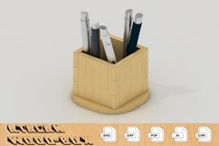Pencil Holder Laser Cut SVG File - Wood Desk Organiser 68 Product Image 2