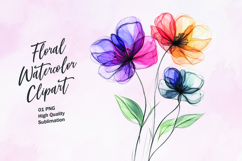 Watercolor floral clipart sublimation Product Image 1