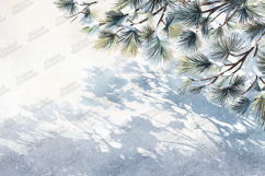 Watercolor Pine Branch - Snowy Winter Botanical Illustration Product Image 1