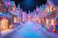 Magical Gingerbread Village - Colorful Candy Town Holiday Product Image 1