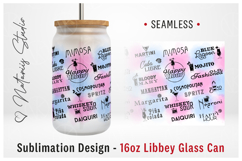 Happy Hour Cocktails Pattern - 16oz LIBBEY GLASS CAN. Product Image 1