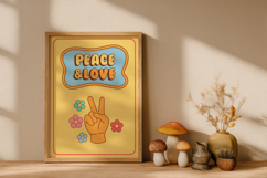 Groovy Retro Clipart Set, 70s Boho Hippie SVG Elements Product Image 7