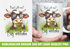 Funny cow sarcastic quote mug sublimation PNG Product Image 1