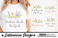 Nature Heals the Soul Minimal Floral Sublimation Design Product Image 1