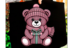 Crochet Yarn Christmas Teddy Bear Png Product Image 2