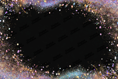 Pastel Holographic Glitter Frame - Sparkling Black Backdrop Product Image 1