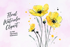 Watercolor floral clipart sublimation Product Image 1