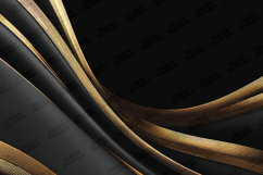Gold Abstract Waves - Luxury Black and Metallic Foil Art Product Image 1