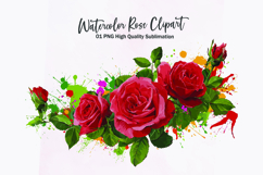 Watercolor rose bouquet clipart sublimation Product Image 1