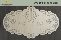 Family Names Keepsake Sign / Personalise Family Members 274 Product Image 7
