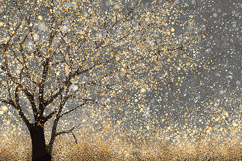 Golden Glitter Tree - Luxury Sparkling Winter Holiday Art Product Image 1