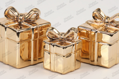 Gold Christmas Gifts - Luxury Metallic Holiday Background Product Image 1