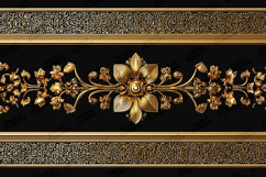 Ornate Gold Filigree Border - Luxury Floral Black Background Product Image 1