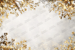 Gold Winter Floral Frame - Twinkling Branch Holiday Backdrop Product Image 1