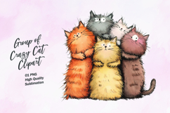 Group of cute cats clipart sublimation Product Image 1
