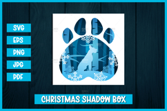 Winter great dane 3d paper cuts SVG I Christmas shadow box Product Image 1