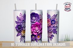 3d Flower Sublimation bundle Tumbler Wrap 20 oz Violet Product Image 8