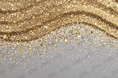 Gold Glitter Wave Background - Festive Grey Shimmer Texture Product Image 1