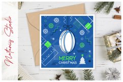 Christmas sports greeting card. Flat design. Rugby. Product Image 1