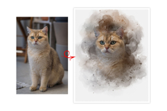 Watercolor Animal Art Photo Effect Product Image 1
