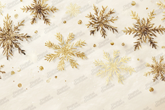 Gold Snowflake Background - White Fur Holiday Sparkle Art Product Image 1