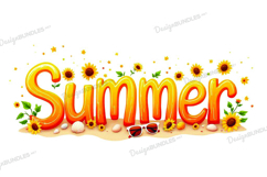 Summer vibes typography background png Product Image 1