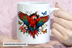 Colorful Parrot Breakthrough Mug Design PNG Product Image 1