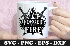 Forged In Fire Crossed Swords Fantasy SVG Design Product Image 1