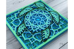 3D Turtle SVG, Layered Turtle Mandala, Shadowbox Turtle -A12 Product Image 8