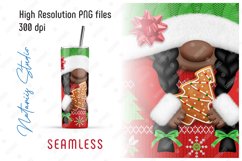 5 Cute Christmas Gnomes Female - 20oz SKINNY TUMBLER. Product Image 2