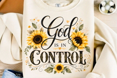God is in Control Sunflower Christian Product Image 1