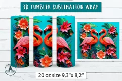 Tropical tumbler wrap | 3d sublimation tumbler designs Product Image 2