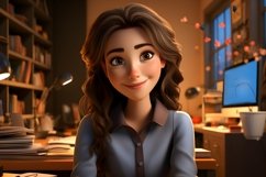 3D Character Girl Bank_Teller with relevant environment Product Image 1