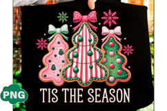 Pink Floral Preppy Christmas Png Product Image 1