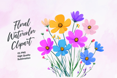 Watercolor floral clipart sublimation png Product Image 1