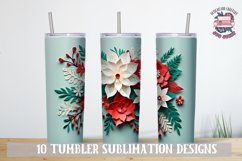3D Sublimation Tumbler wrap Christmas flowers bundle paper Product Image 8