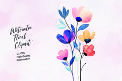 Abstract watercolor flower clipart sublimation Product Image 1