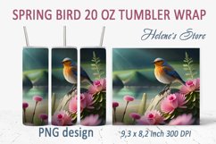 Spring bird tumbler wrap | Tumbler sublimation 20 oz Product Image 15