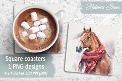 Christmas horse coaster|Square coaster sublimation| Bundle Product Image 8