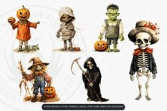 Retro Halloween Clipart PNG Set Bundle for sublimation Product Image 7