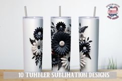 3d Flower Sublimation bundle Tumbler Wrap 20 oz Black JPEG Product Image 8